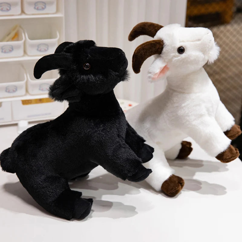 30/40cm Ranch Animal Series Soft Cute Simulation Black White Goat Mountain Lifelike Plush Toys Doll Kid Children Halloween Gift