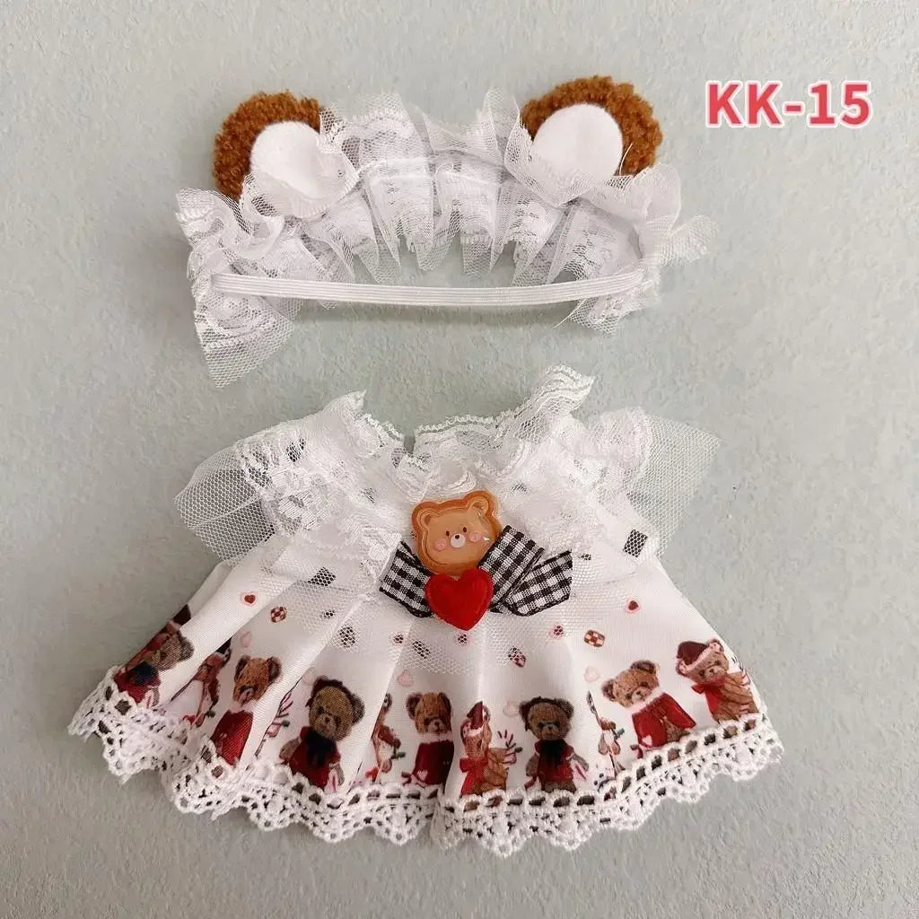 20cm Plush Doll'S Clothes Outfit Accessories For Korea Kpop Exo Labubu Idol Dolls Lolita set cute little princess skirt Clothing