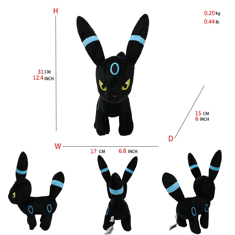 Big Size Pokemon Plush Toys Eevee Umbreon Cartoon Figure Peluche Dolls KJolteon Vaporeon Sylveon Anime Stuffed Dolls Gifts