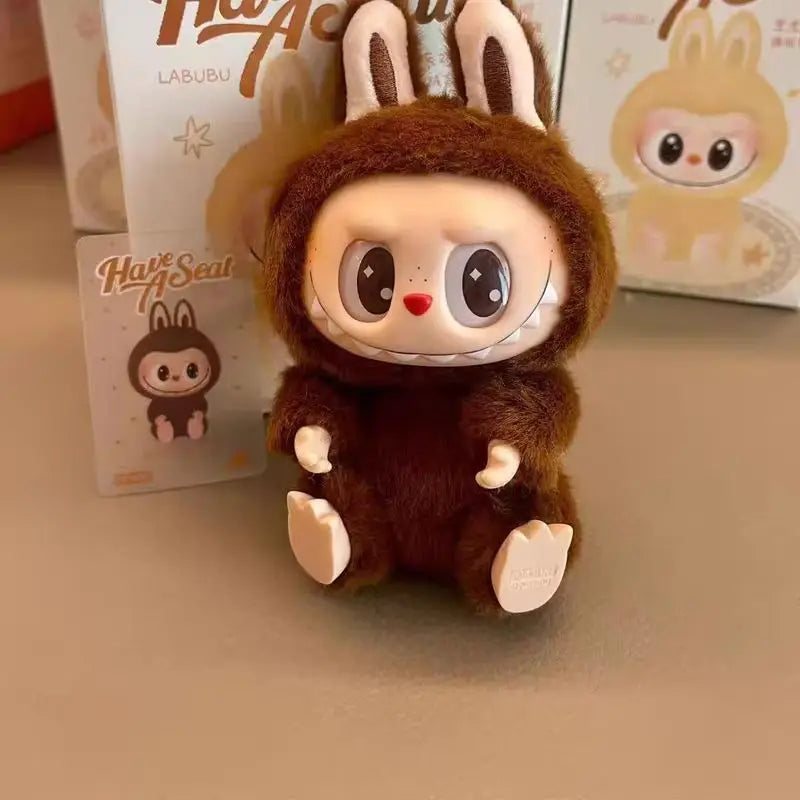 Hot High Quality Replica Labubu V2 15cm The Monsters Labub Toy Cardiac Macarone Gifts Toy Bag Figure Labubu Keychain Toy