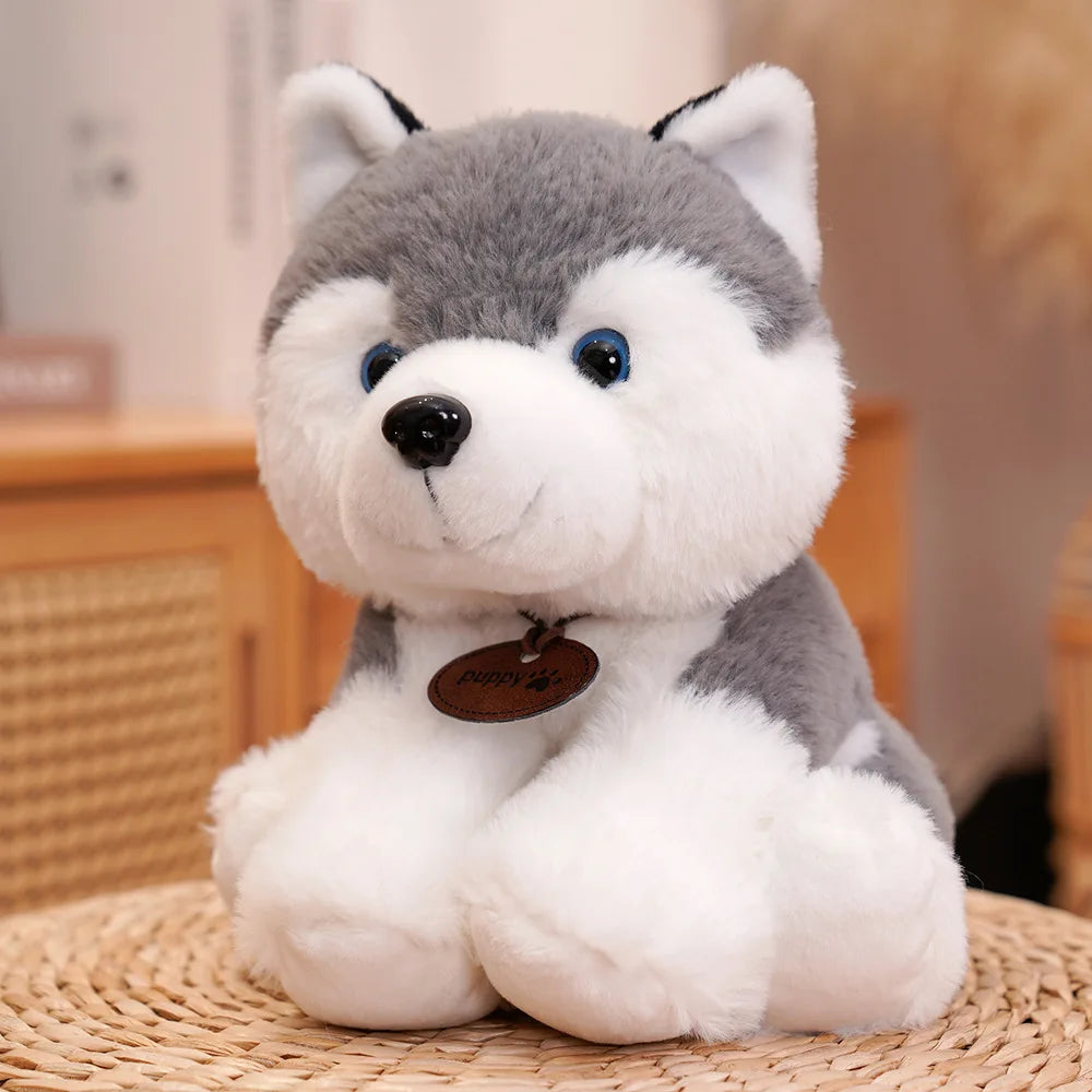 20cm Cute Puppies Plush Toy Schnauzer Poodle Husky Stuffed Animal Furry Lovely Sitting Dog Doll Birthday Gifts