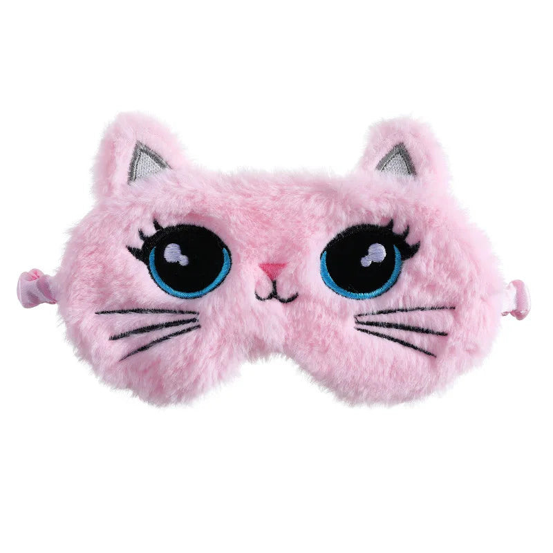 Cartoon Plush Eye Mask Simulation Silk Lunch Break Cute Students Cat Plush Eye Shading Tool Blackout Colorful Plush Eye Mask