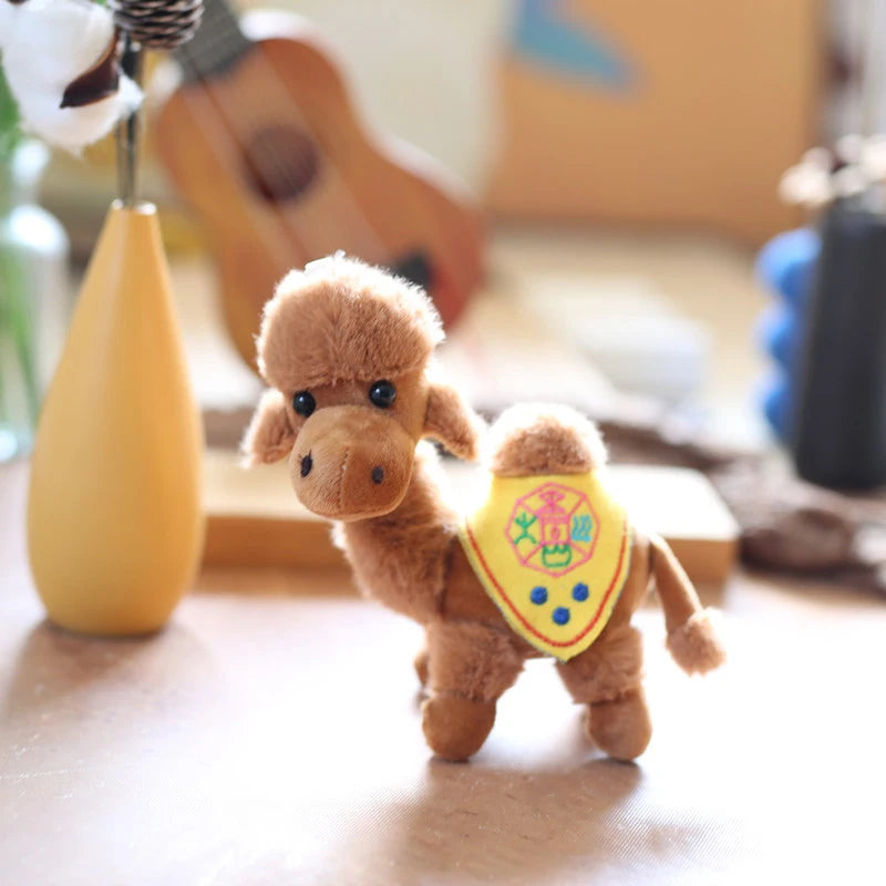 Cute Camel Pendant Plush Toy Cartoon Dunhuang Desert Little Camel Pendant Soft Stuffed Doll Keychain Backpack Car Key Ring Decor