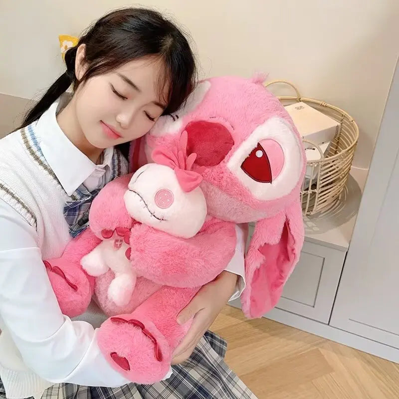 Kawaii Disney Sakura Stitch Plush Toys Kawaii Soft Pink Stitch With Scrump Plushies Elf Disney Lilo & Stitch Stuffed Doll Gift