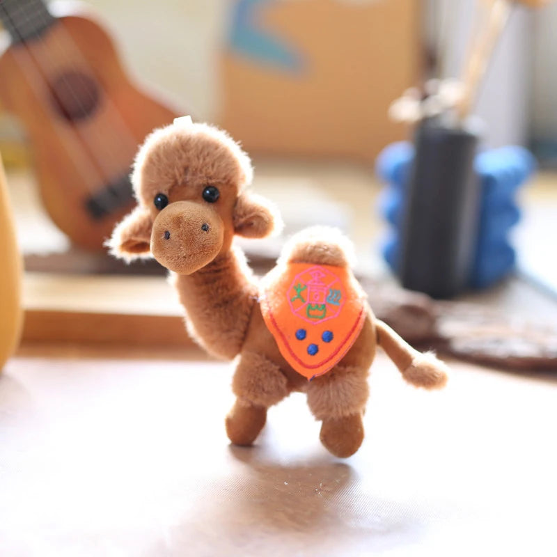 Cute Camel Pendant Plush Toy Cartoon Dunhuang Desert Little Camel Pendant Soft Stuffed Doll Keychain Backpack Car Key Ring Decor