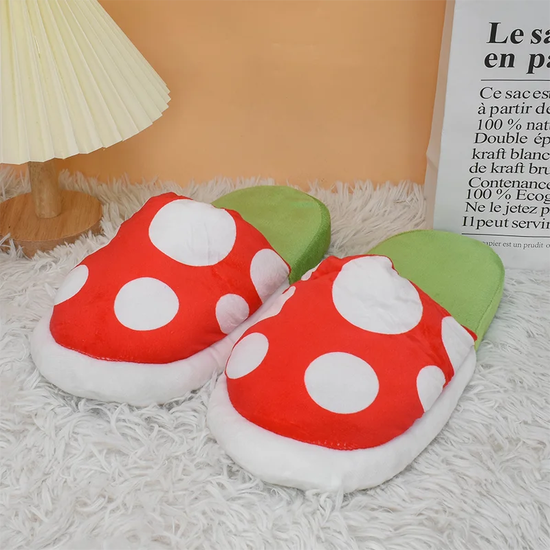 4 Styles Super Mario Luigi Yoshi Poison Piranha Plant Plush Slipper Kirby Plushie Doll Slippers for Boys Girls Birthday Gift