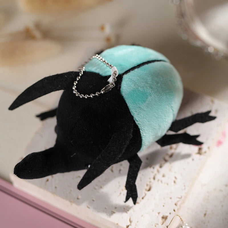 Cute Plush Doll Bag Pendant 10cm Insect-Beetle Plush Keychain Women Handbag Trinkets Backpack Decors Gift