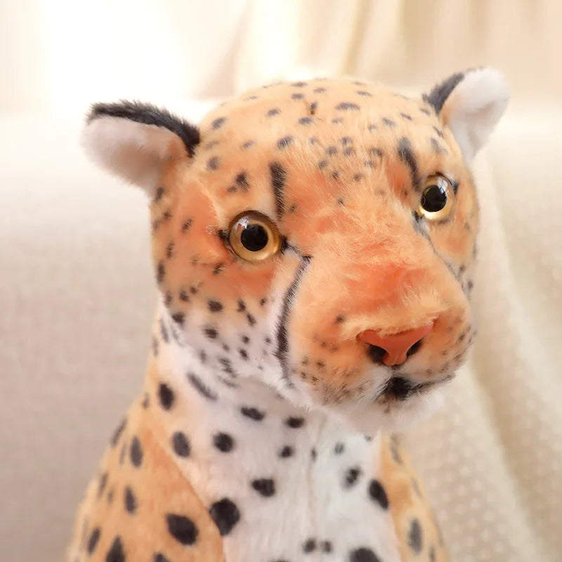 34-66CM Simulation Sitting Cheetah Plush Toy Skin Friendly Plush Stuffed Wild Animal Doll Photography Props Home Decoration