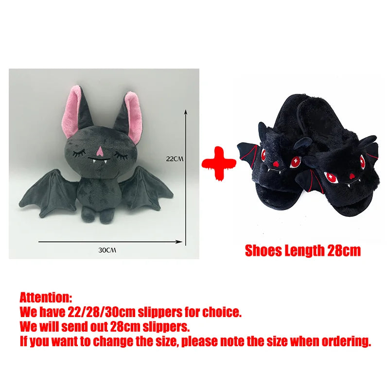 TreasuringU Halloween Kawaii Bat Plush Toys with Slippers Cute Plushie Dolls Cartoon Funny Ghost Toys Kids Birthday Gift