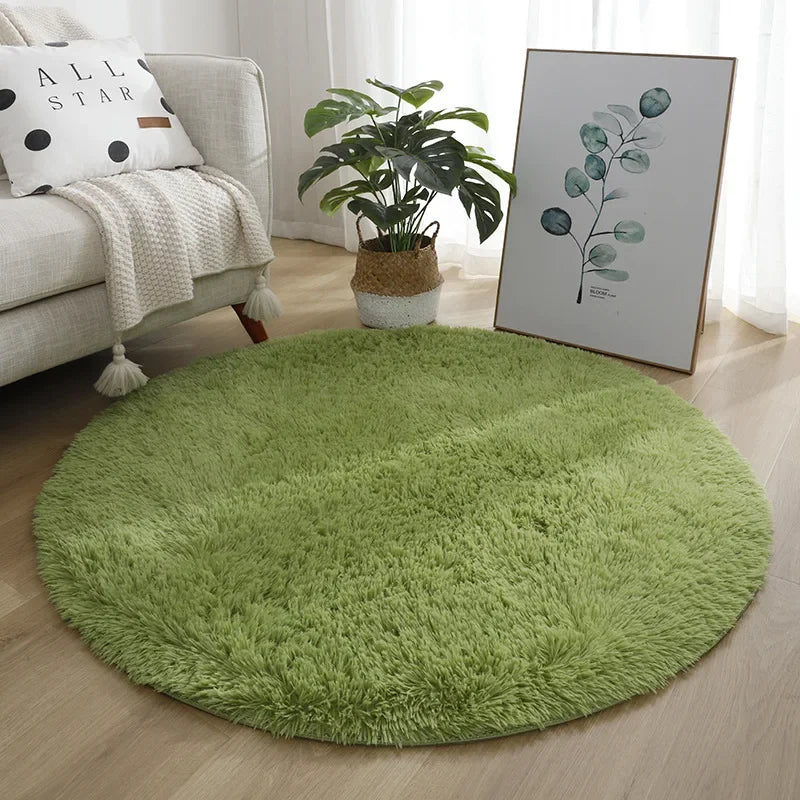 Vikama home decorat round soft runner rug for bedroom living room plush fluffy mat shag furry area carpet non-slip girls room