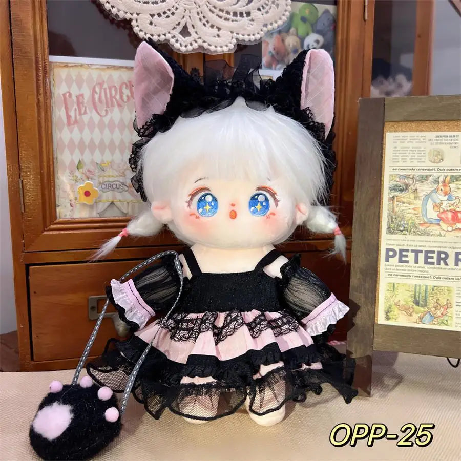 20cm Cotton Doll Dress Up Clothes Lolita Maid Dress Cute Fresh Princess Small Skirt