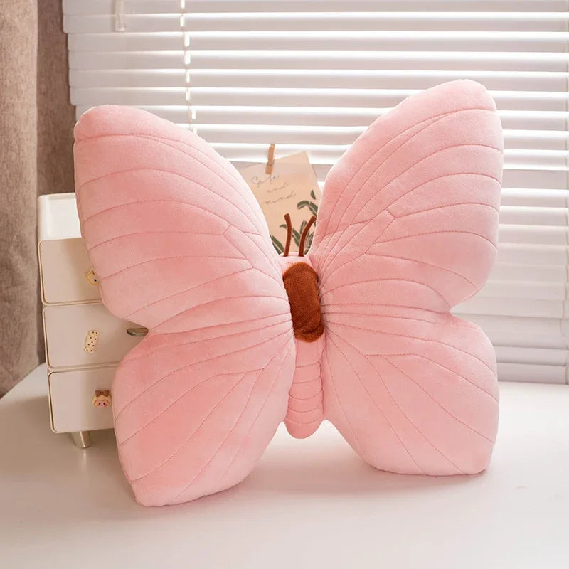 40*40CM New Pink Blue Butterfly Plush Toy Stuffed Cartoon Butterfly Throw Pillow Cushion Home Sofa Decoration Cushion