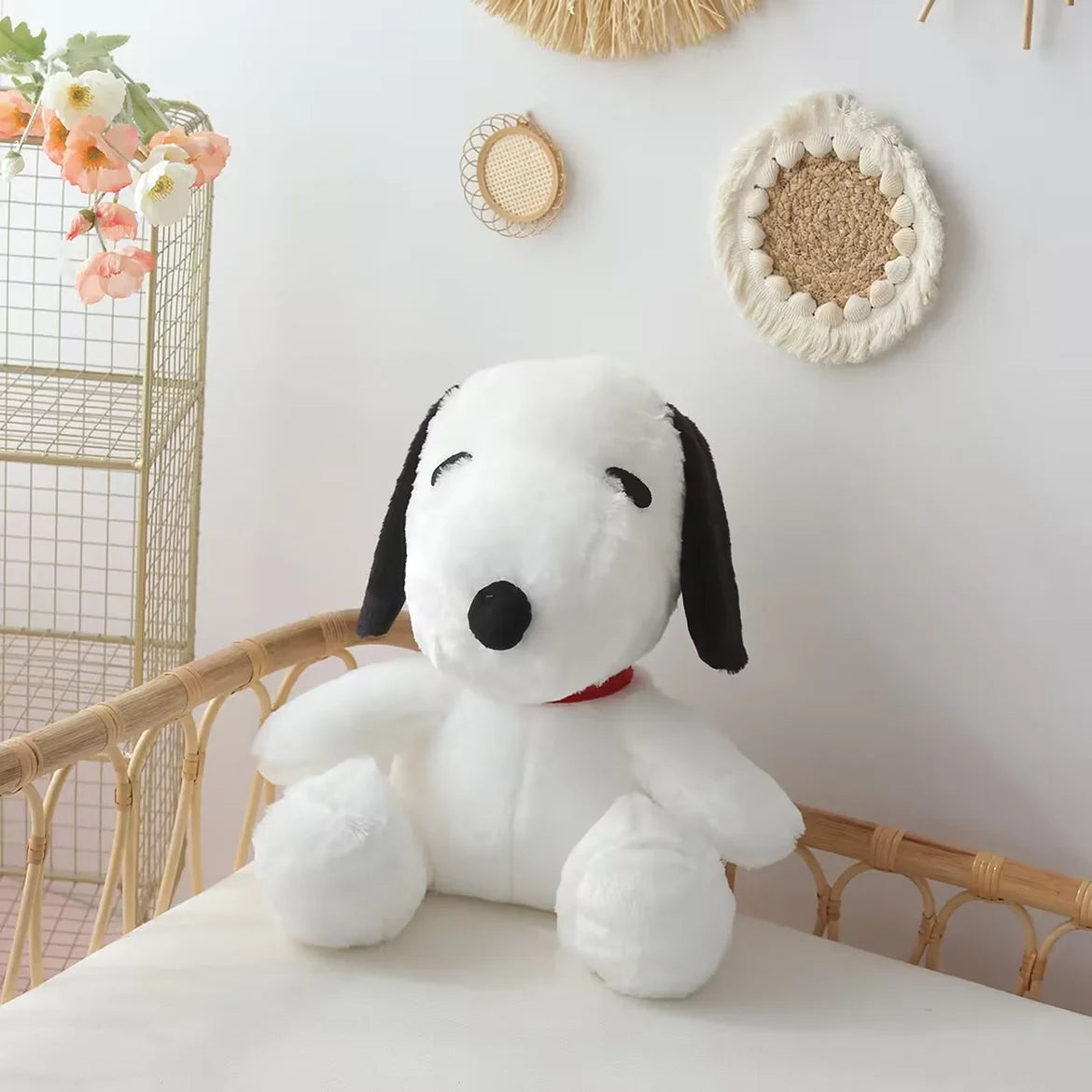 Big Size Miniso White Doggy Snoopy Plush Puppy Plushies Dog Snoopy Stuffed Doll Kawaii Room Decor Cushion Gift For Kid