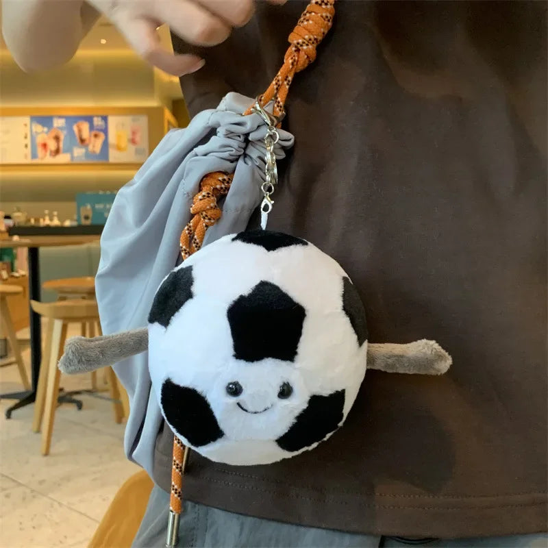 Sports style football volleyball badminton rugby volleyball baseball tennis doll plush toy pendant school bag keychain