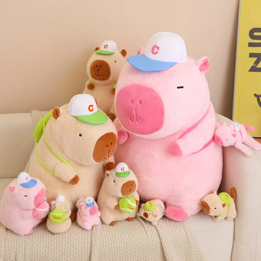 New Rytanda Capybara Clap Circle Toys Hold Ball Knapsack Pendant Pink Capybara Plush Hand Ring Fun Pop Kids Christmas Gift