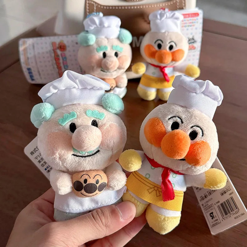 Anpanman Plush Doll Cartoon Car Keychain Children's Creative School Bag Pendant Peripheral Anime Holiday Gift 2D Collection