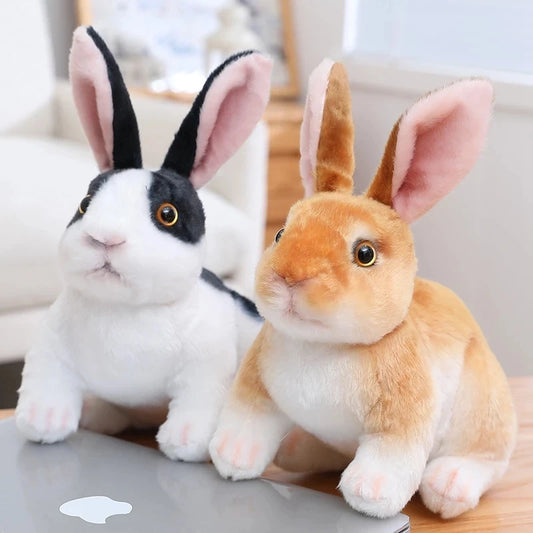 Simulation Kawaii Long Ears Realistic Rabbit Plush Toy Lifelike Animal Stuffed Doll Toys for Birthday Gift Room Decor