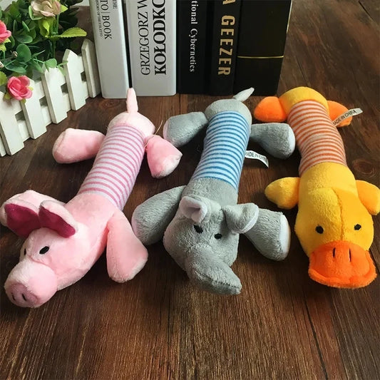 Molar Dog Toy Plush Supplies Fit For All Puppy Pet Squeak Chew Toy Funny Durable Chew Elephant Duck Pig Toy Pets Supplies Molar