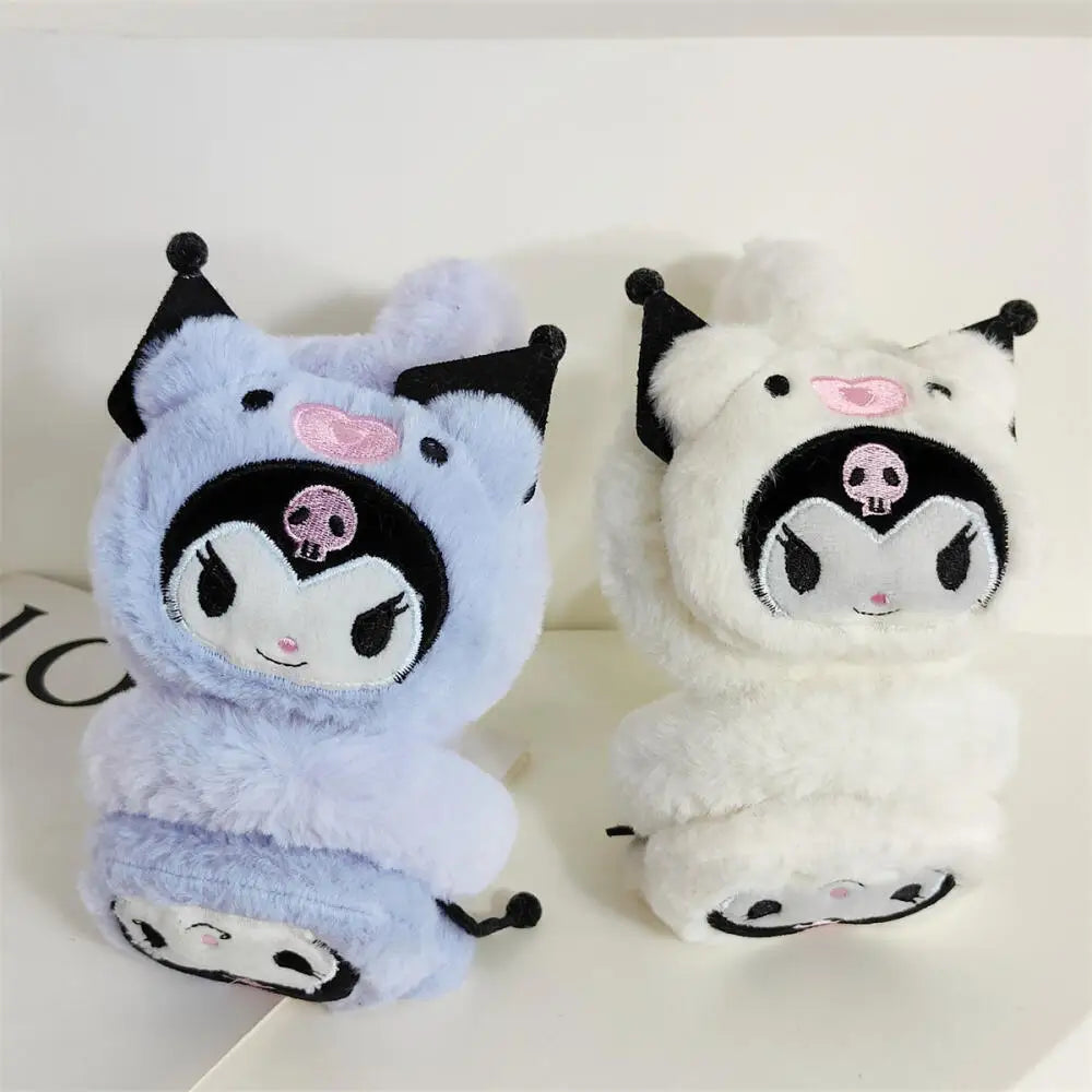 Sanrio Kuromi Cartoon Plush Earmuffs Cute Kuromi Stereo Modeling Earflaps Girls Kawaii Winter Plush Earmuffs Warm Accessories