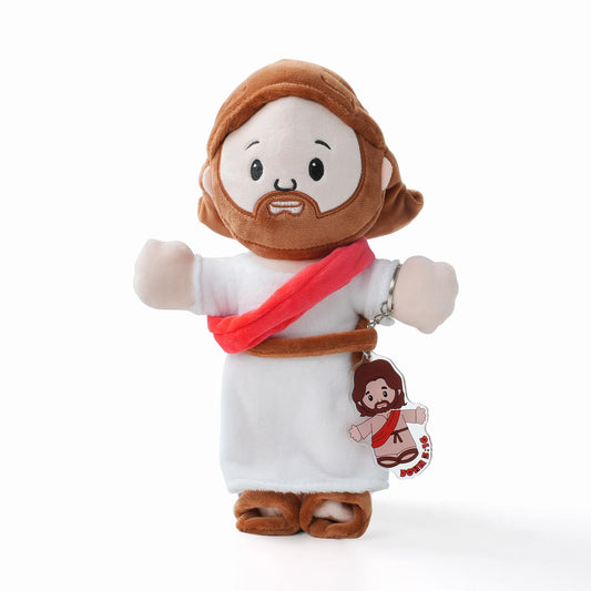 25cm/50cm Cartoon Jesus Pillow Stuffed Toy Bedside Sofa Cushion Christmas Gift Soft Plush Doll with Bible Pillow for Children