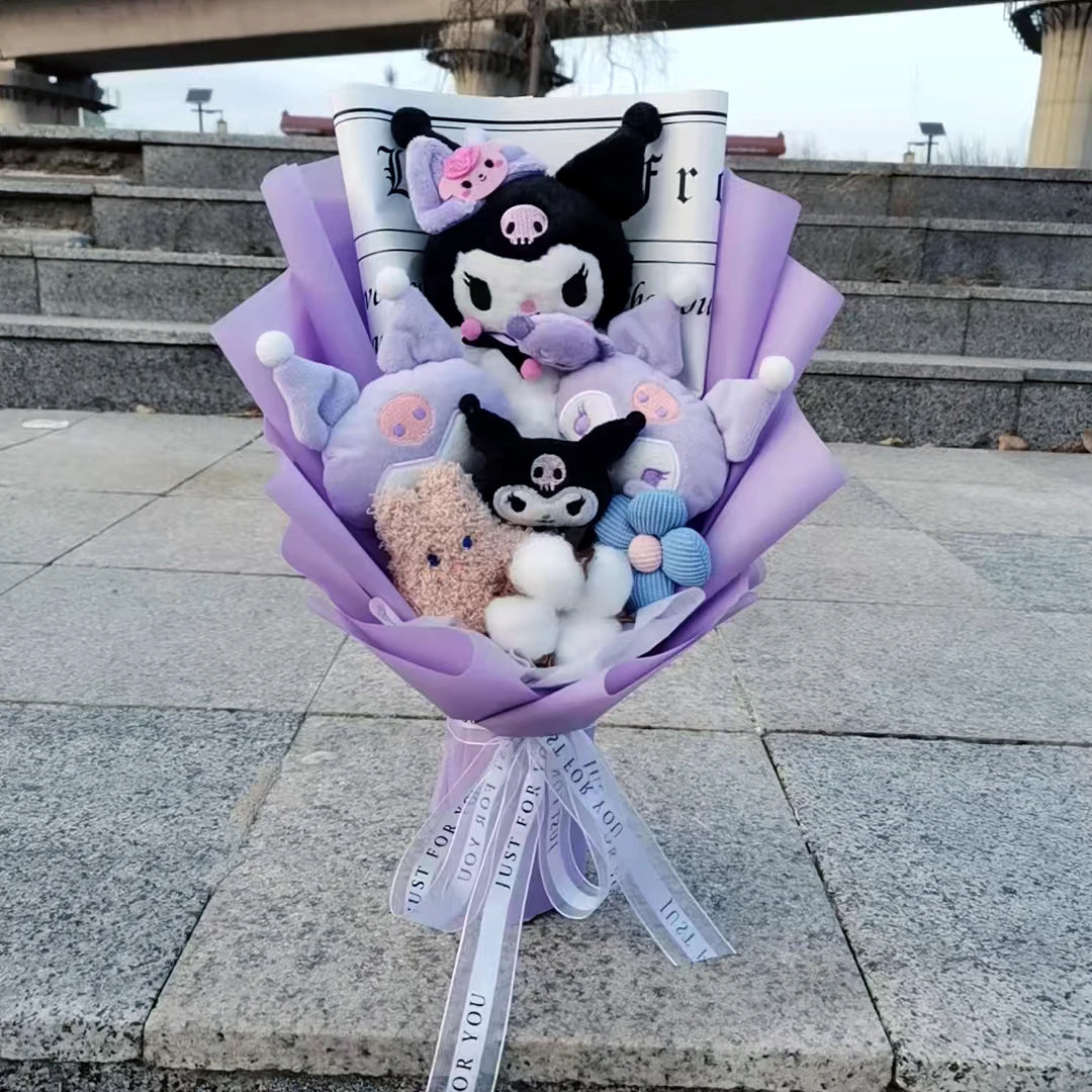 Anime Hello Kitty Kuromi Plush Doll Toy Cinnamoroll Sanrioed Anime Doll Toy Bouquet Valentine's Day Birthday Christmas Gift