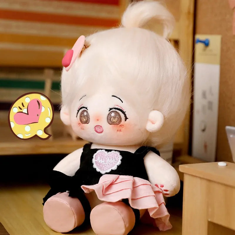 20cm Cotton Doll Cute Idol Stuffed Super Star Figure Dolls Cute Plush Girl Doll Can Change Clothes Gift With Skeleton