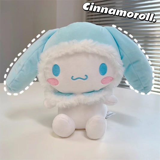 25cm Sanrio Cinnamoroll Plush Toys Cartoon Anime Elf Plush Doll Kawaii Soft Big Ear Dog Stuffed Doll Birthday Gift For Girls