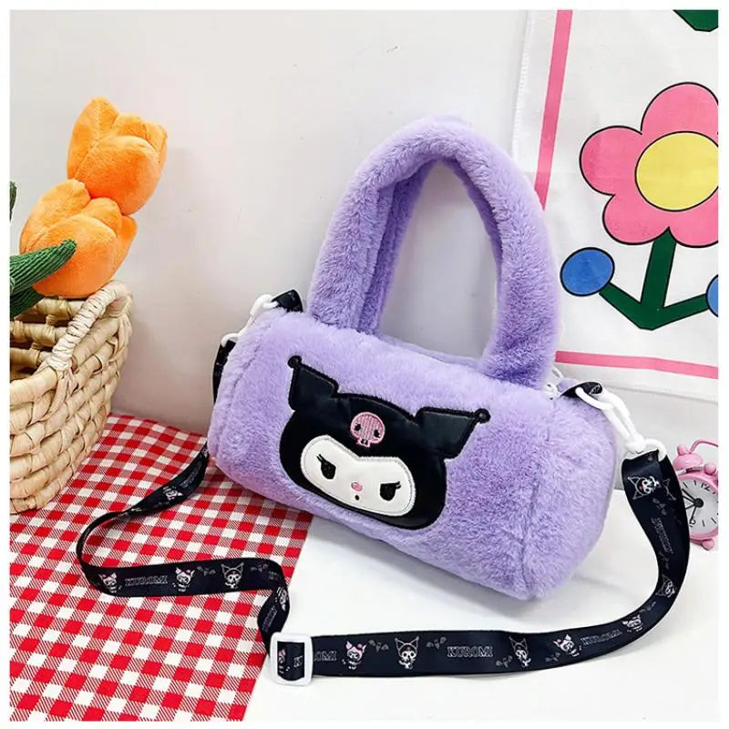 Plushies Kawaii Sanrio Plush Bag Hello Kitty Kuromi Shoulder Handbag My Melody Messenger Cinnamoroll Backpack Phone Storage Gift