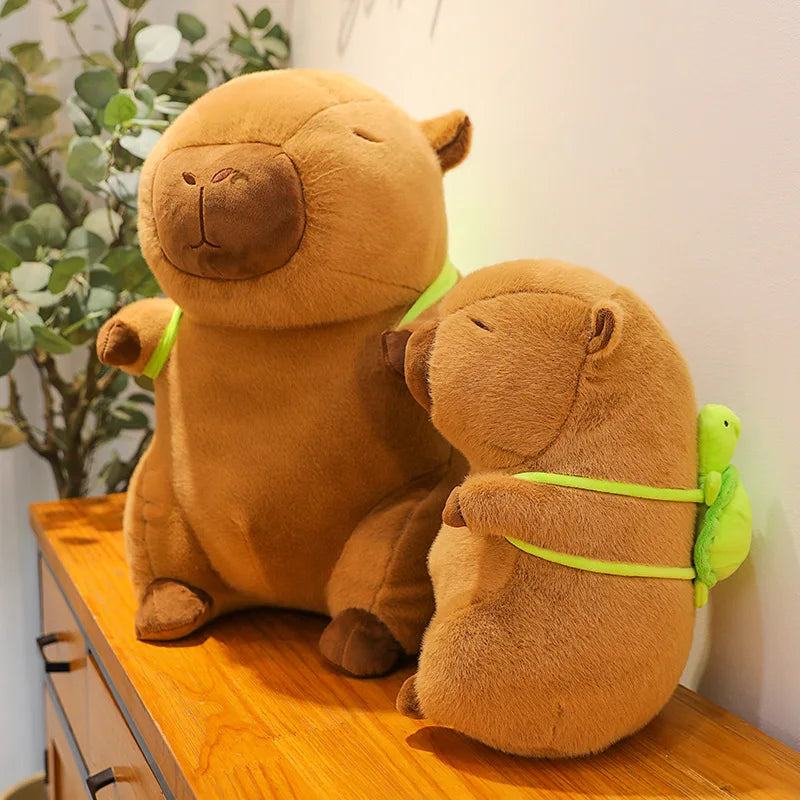 Super Cute Capybara With Turtle Backpack Capibara Plush Doll Giant Kawaii Stuffed Animal Doll Children Kids Birthday Gift Toys