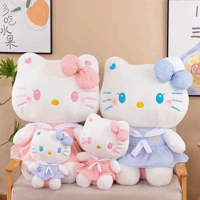 55cm Big Size Sanrio Skirt Hello Kitty Filled Soft Plush Doll Cartoon Plushies Children's Cloth Doll 2024 New Children's Gift