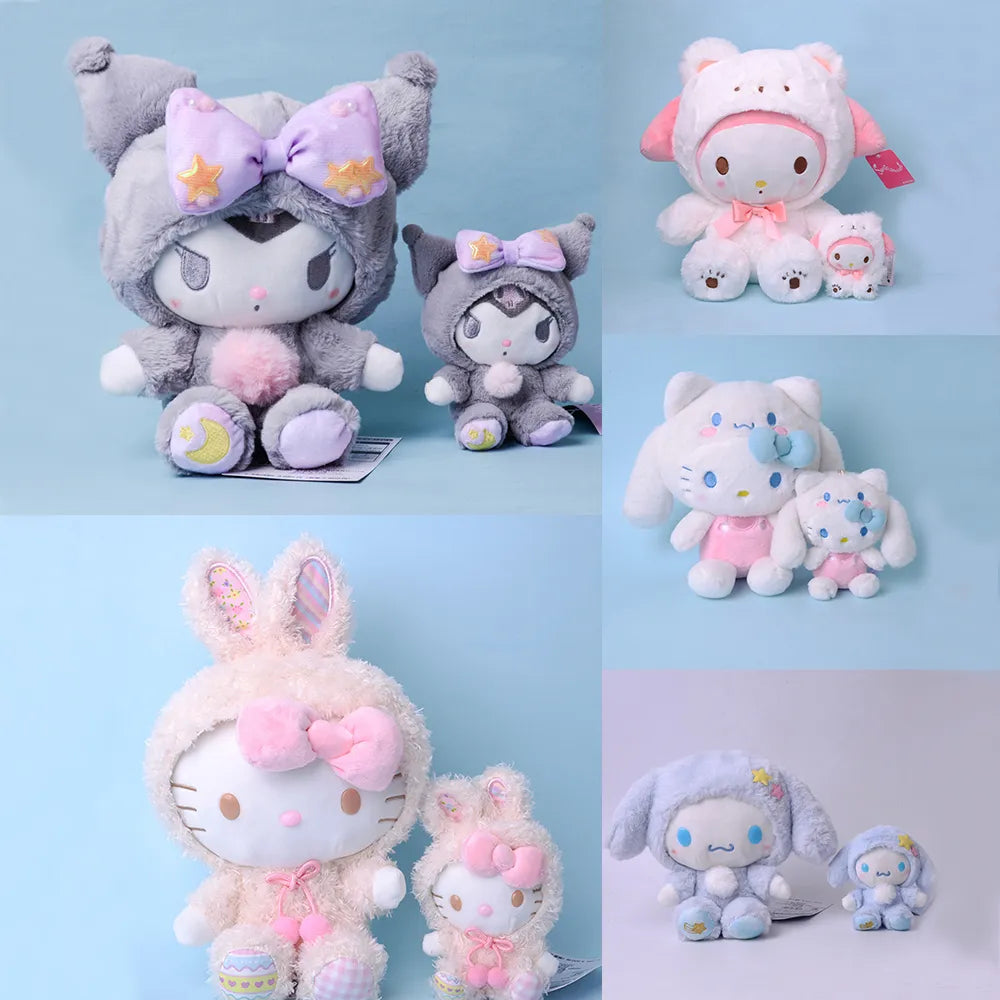 Sanrio Hello Kitty, Kuromi, Cinnamoroll - My Melody Keychain and Plush Toy Set - Plushy Mart