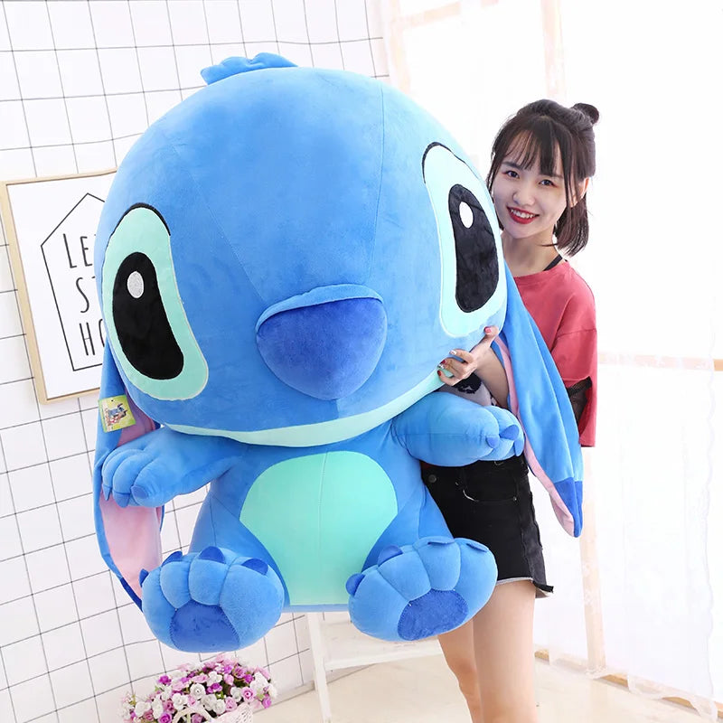 Big Size Hot Disney Plush Blue Pink Stitch Plush Dolls Anime Toys Disney Lilo and Stitch Stich Plush Stuffed Toy Xmas Kid Gifts