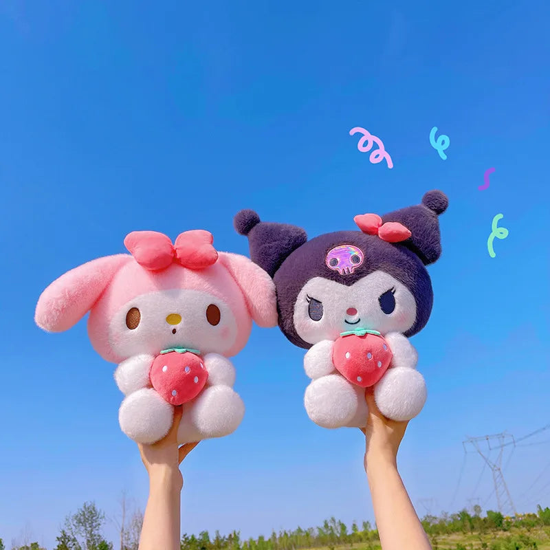 60CM Large New Kawaii Sanrio My Melody Strawberry Children's Plush Toy Dress Up Kuromi Doll Gift