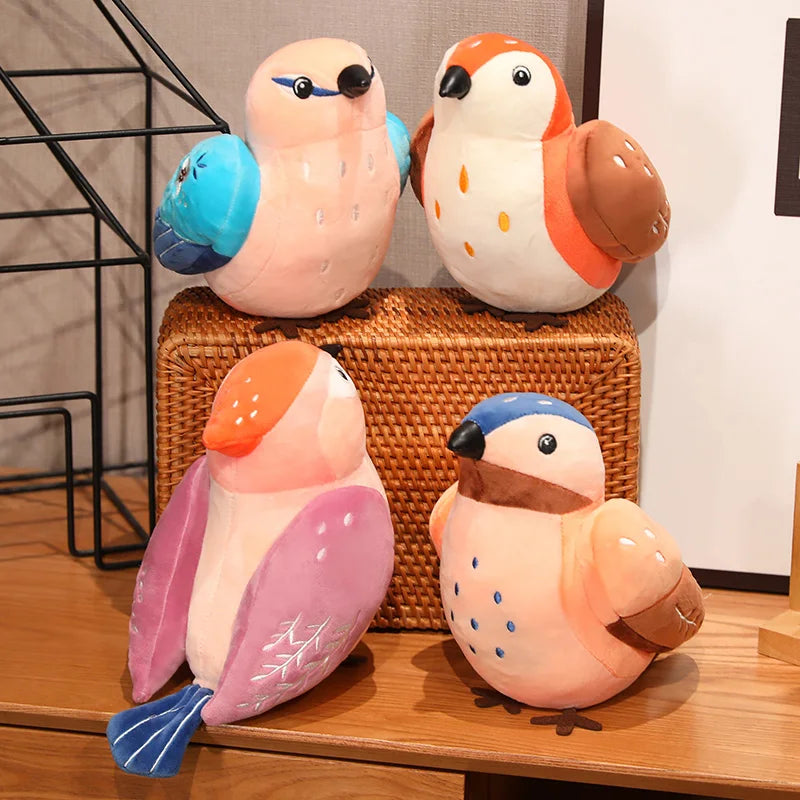 20cm Funny Cute Stuffed Animals Bird Dolls Cartoon Plush Parrots Toys Baby Kids Playing Peluche Surprised Christmas Present