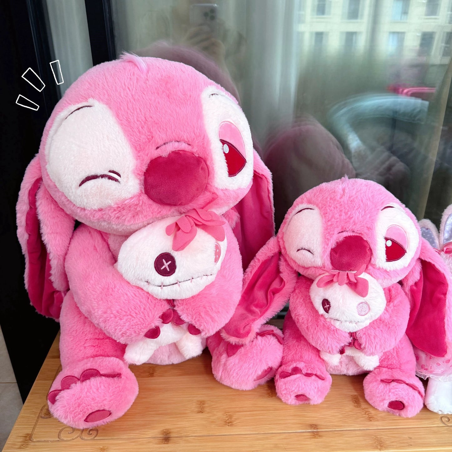 Cute Pink Stitch and Scrump Plush Toy Lovely Wink Stitch Plushies Stuffed Anime Cuddly Doll Birthday Gifts Big Size