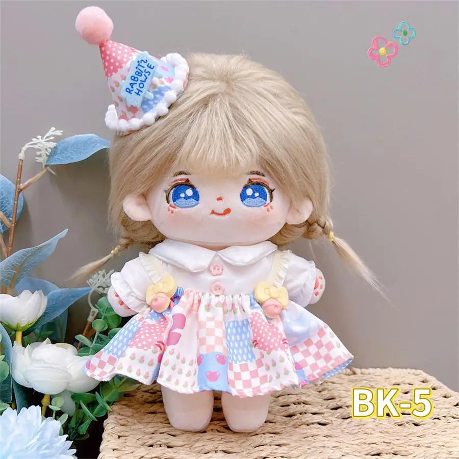 For Nommi/20CM Cotton Doll Rompers Cartoon Plush Doll Replacement Outfit Lolita Dress Playing House Accessories DIY Mini Clothes