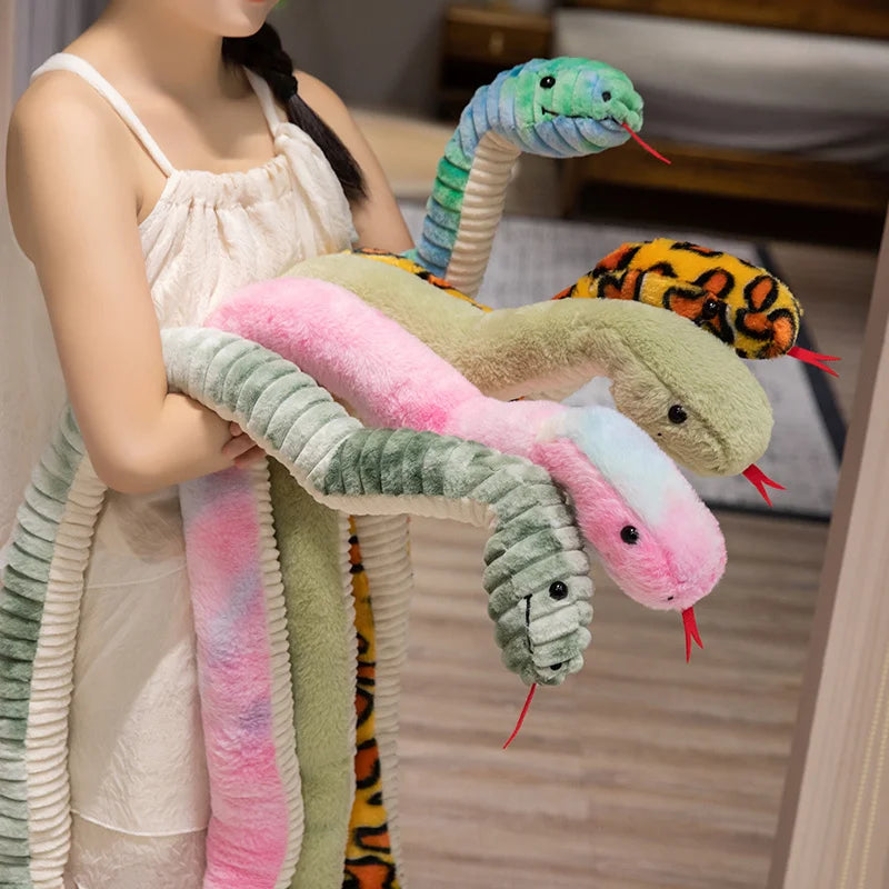 Big Size Snake Plush Anime Toys Cartoon Wild Animal Snake Stuffed Doll Kawaii Room Decor SnakeCushion Kids Xmas Gifts