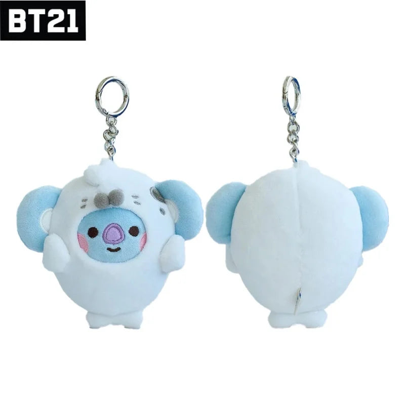 NEW 10CM BT21 Popular Anime Kawaii Cooky Tata Rj Mini Plush Keychain Pendant Ocean Friends Plush Doll Bag Pendant Ornament Gift