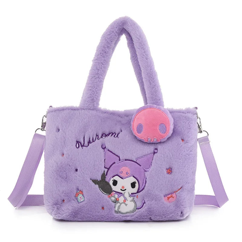 Sanrio Hello Kitty Handbag Kuromi Cinnamoroll Single Shoulder Cross body Bag Plush Backpack Cute Girl Gift Movie Peripherals