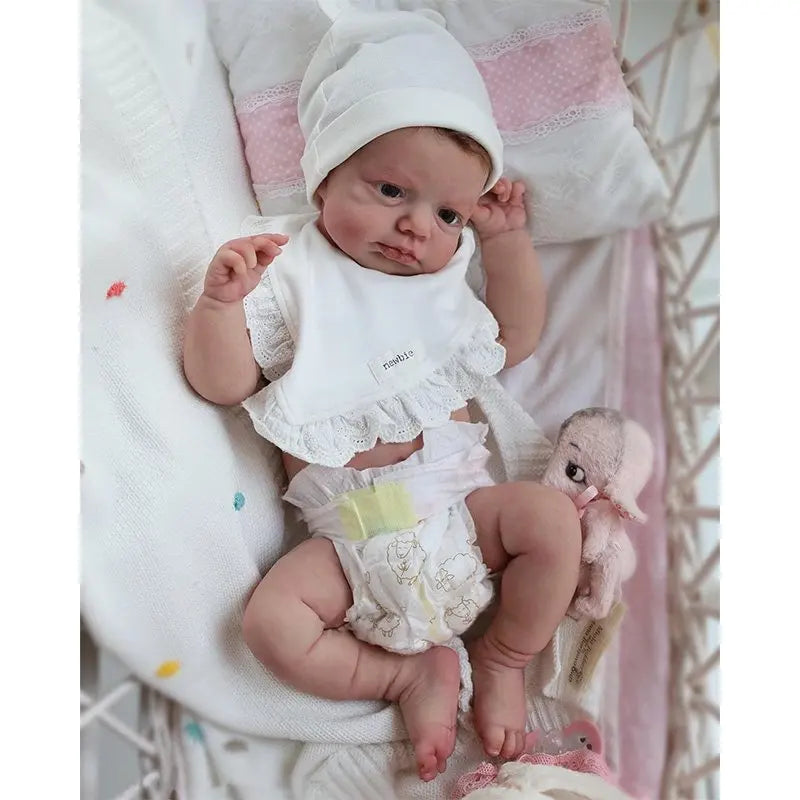 20Inch Already Painted Reborn Baby Kit LouLou Awake With Hair and Eyelashes 3D Painted Skin Unassembled DIY Handmade Doll Parts