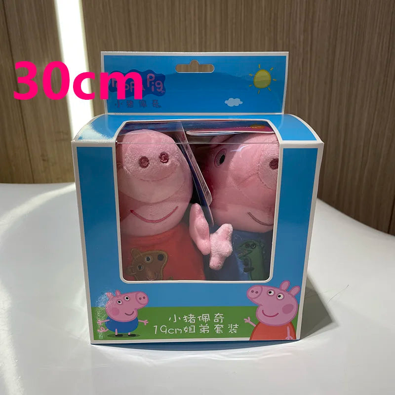 2pcs/set Genuine Peppa Pig kids Plush Toys peppa with Teddy bear George with Dinosaur Soft Stuffed Dolls Kids Toys original box