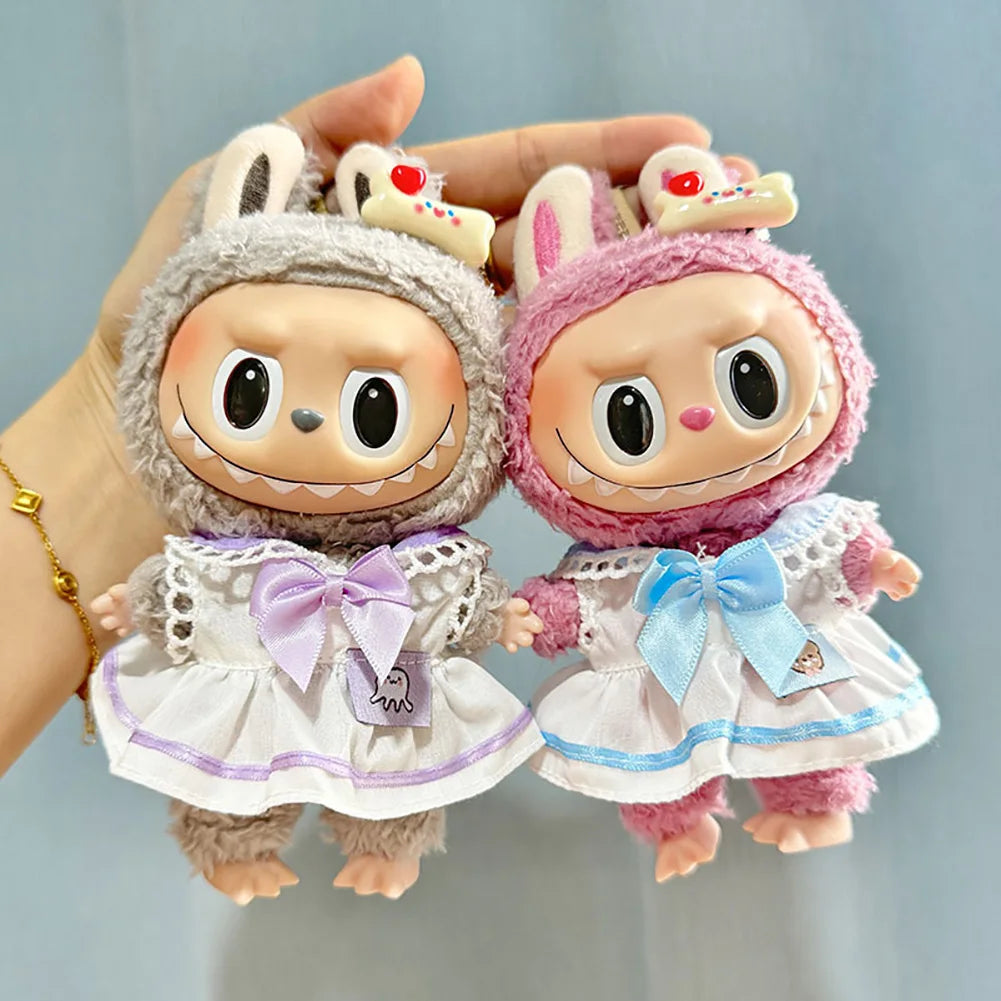 17cm Mini Plush Doll'S Clothes Outfit Accessories For Korea Kpop Exo Labubu Idol Couple college style casual suit Clothing Gift