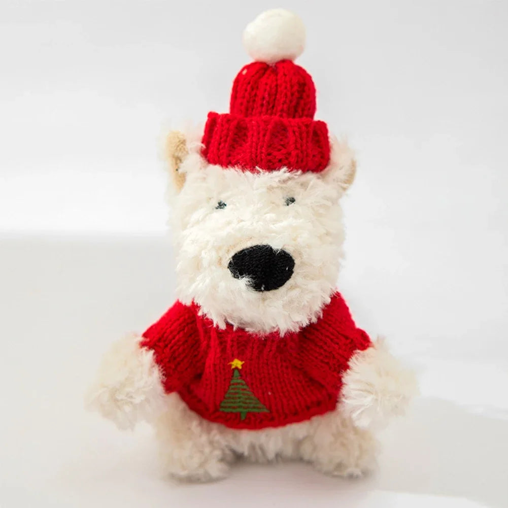 Mini Clothes Outfit Accessories For 11cm Jellycat dog West Highland White Terrier Christmas Snowman Sweater Winter Clothing