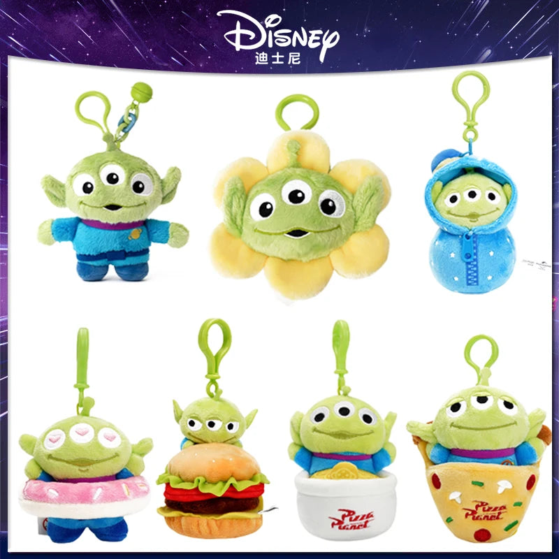 Disney Toy Story Alien Cute Kawaii Three Eyes Boy Plush Pendant School Bag Backpack Pendant Keychain Plush Toy Birthday Gift