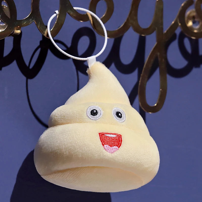 10CM Funny Plush Poop Pendant Toys Cute Expression Poo Keychain Stuffed Small Doll Kawaii Bag Decoration