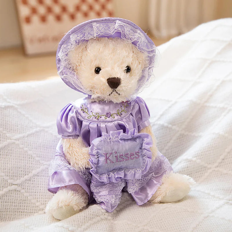 25/40cm Lovely Teddy Bear Bunny Wearing NightdressPlush Toys Stuffed Dolls For Baby Girls Children Girl Birthday Xmas Present