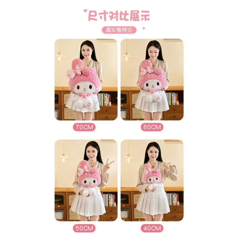 35/50CM Sanrio Hello Kitty Melody Cat Plush Toy Rose Skirt Cartoon Plushie Doll Soft Stuffed Anime Pillow Girls Birthday Gifts