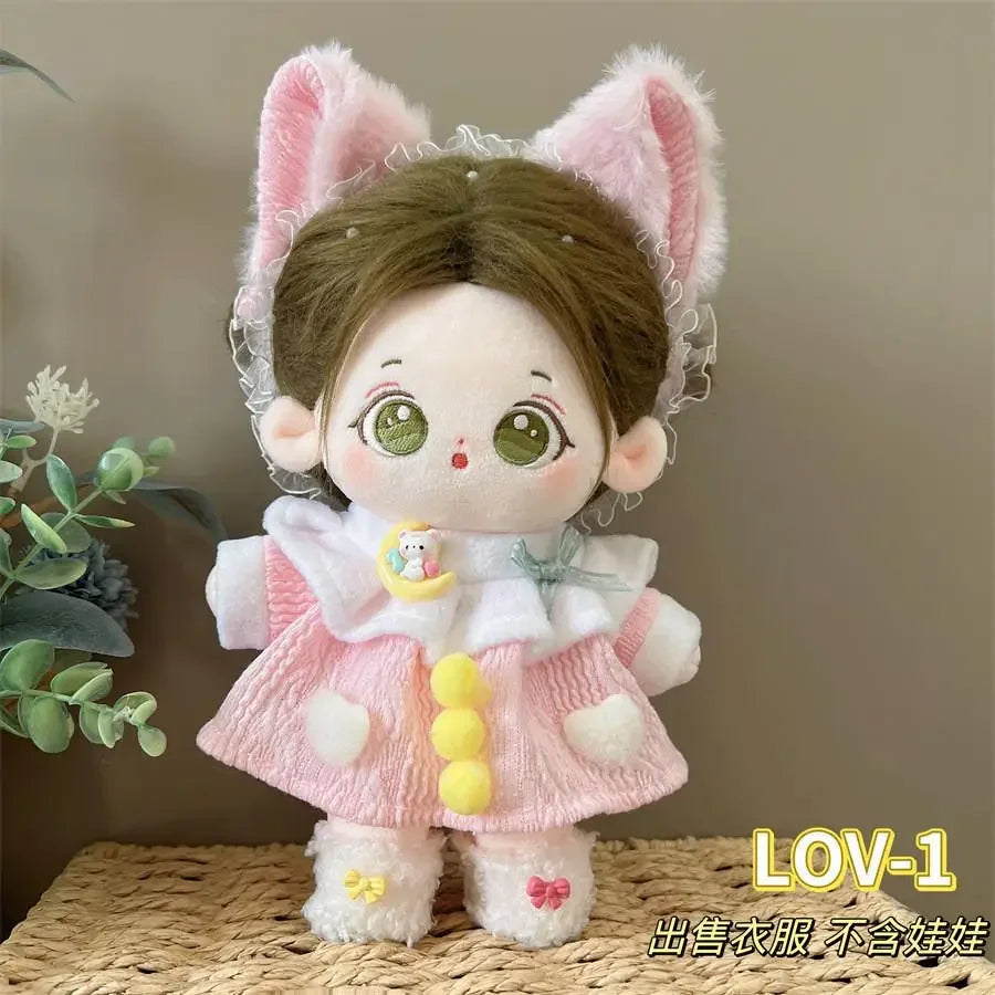 For Baby Three/20cm Rompers Cartoon Doll Replacement Outfit cotton doll baby clothes strap skirt no doll