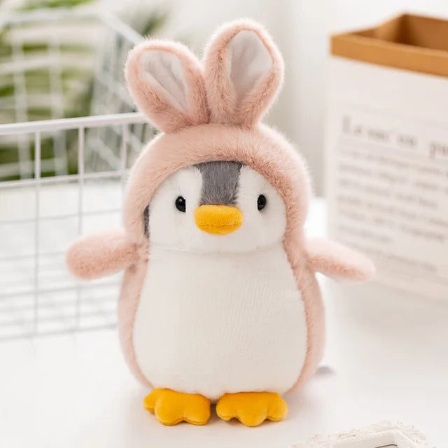 1pc Kawaii Penguin Plush Toys Soft Stuffed Penguin with Unicorn /Dinosaur/Rabbit Costume Toys For Baby Girls Birthday Gift Party