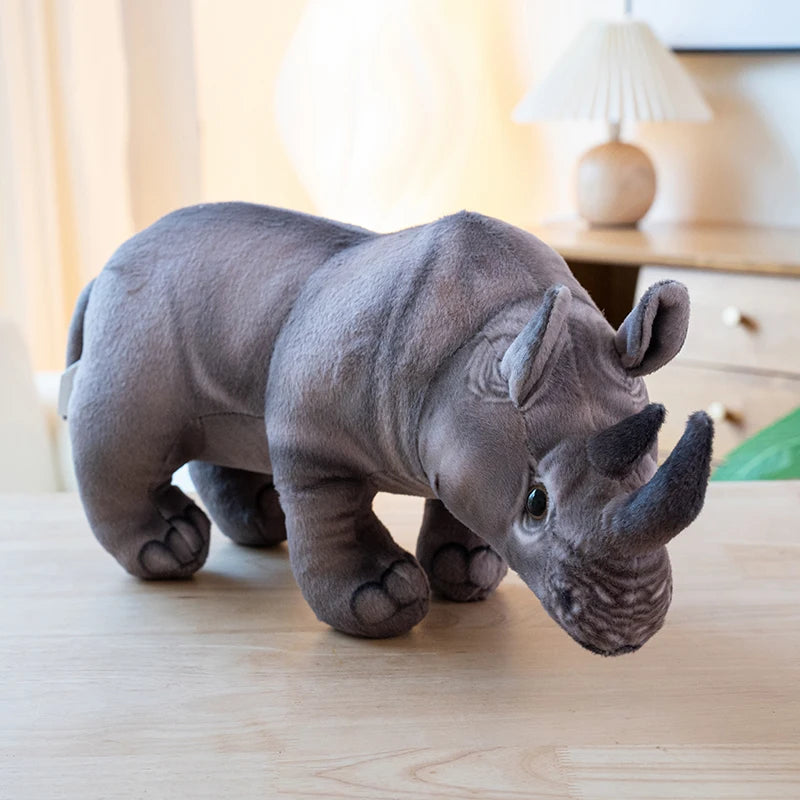 30/45cm Stuffed Pillow Realistic Rhinoceros Huggable Doll Toys For Children BabyAppease Doll Funny Plush Animal